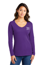 Load image into Gallery viewer, Port & Company LPC450VLS Ladies Long Sleeve V-Neck Tee