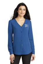 Load image into Gallery viewer, Port Authority LW700 Ladies Long Sleeve Button Front Blouse