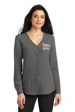 Load image into Gallery viewer, Port Authority LW700 Ladies Long Sleeve Button Front Blouse